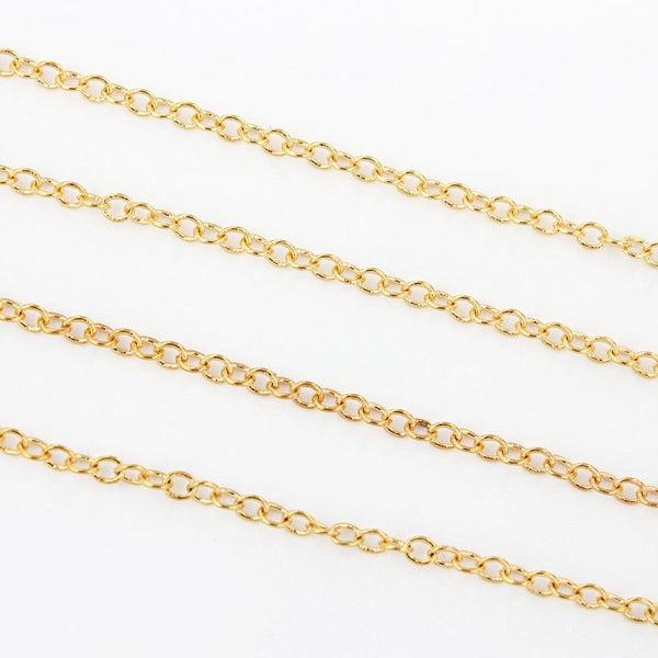 BULK Gold Tone Cable Chain - 1,5 mm - Choisissez votre longueur - 1 mètre + - CH017