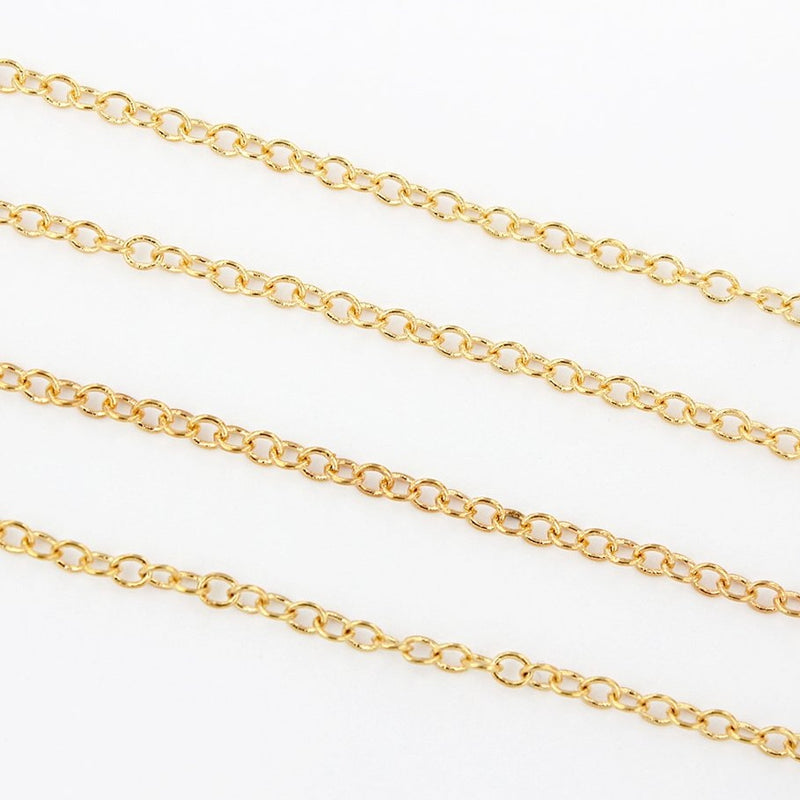 BULK Gold Tone Cable Chain - 1.5mm - Choose Your Length - 1 Meter + - CH017