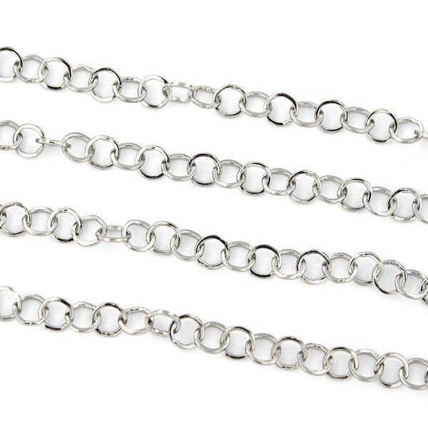BULK Stainless Steel Chain - 4mm Rolo - Choose Your Length - 1 Meter + - CH026