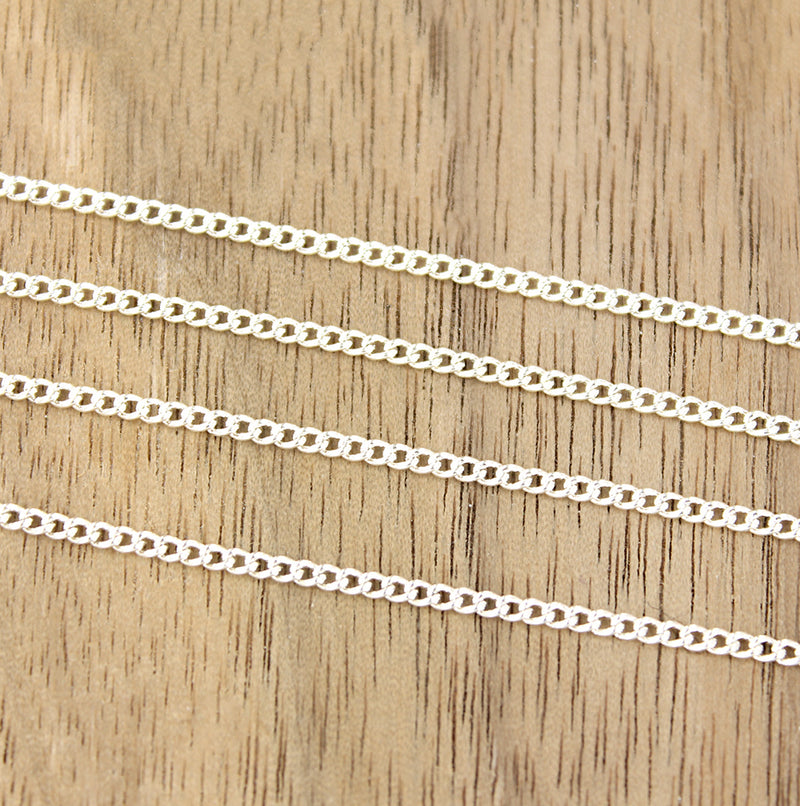 BULK Silver Tone Curb Chain - 1.5mm - Choose Your Length - 1 Meter + - CH054