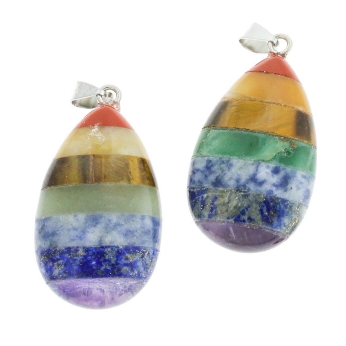 Chakra Natural Gemstone Teardrop Pendant - GEM147