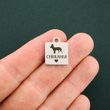 Chihuahua Stainless Steel Charms - BFS013-1289