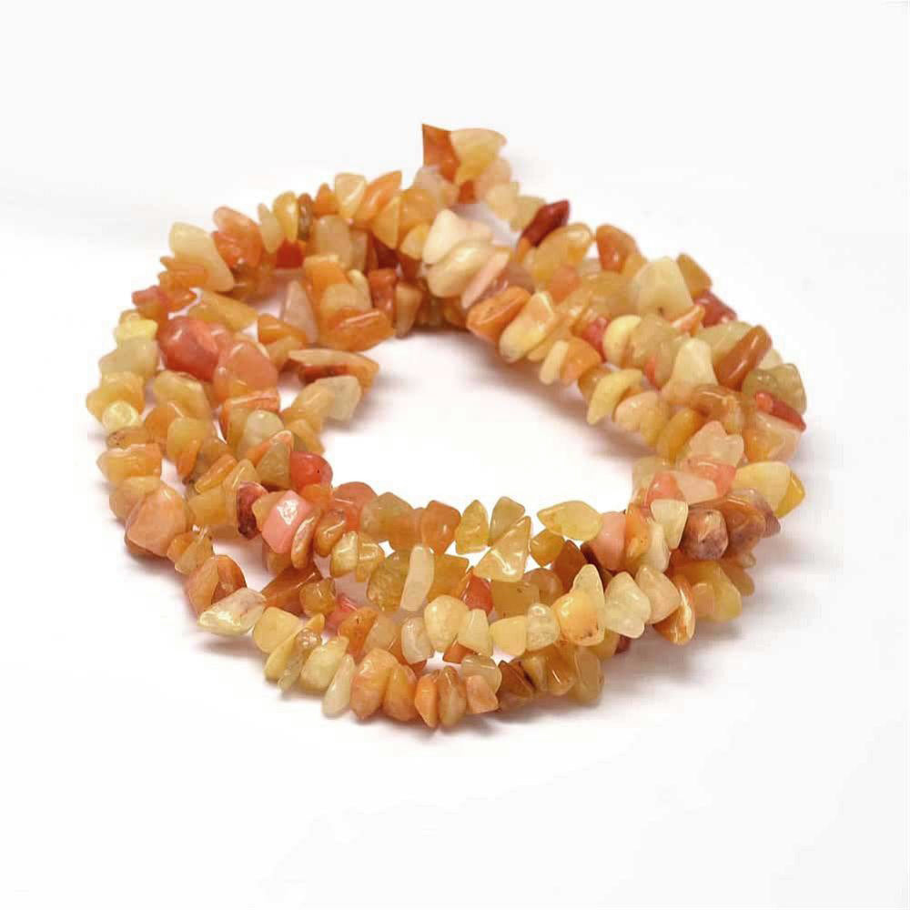 Chip Natural Jade Beads 5mm-10mm - Peach Jade - 1 Strand 282 Beads - BD1231