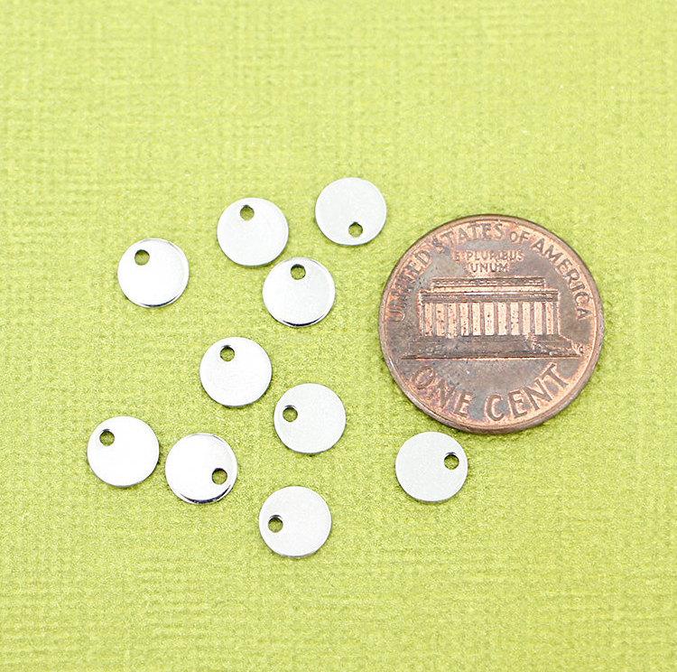 Circle Stamping Blanks - Stainless Steel - 6mm - 25 Tags - MT546