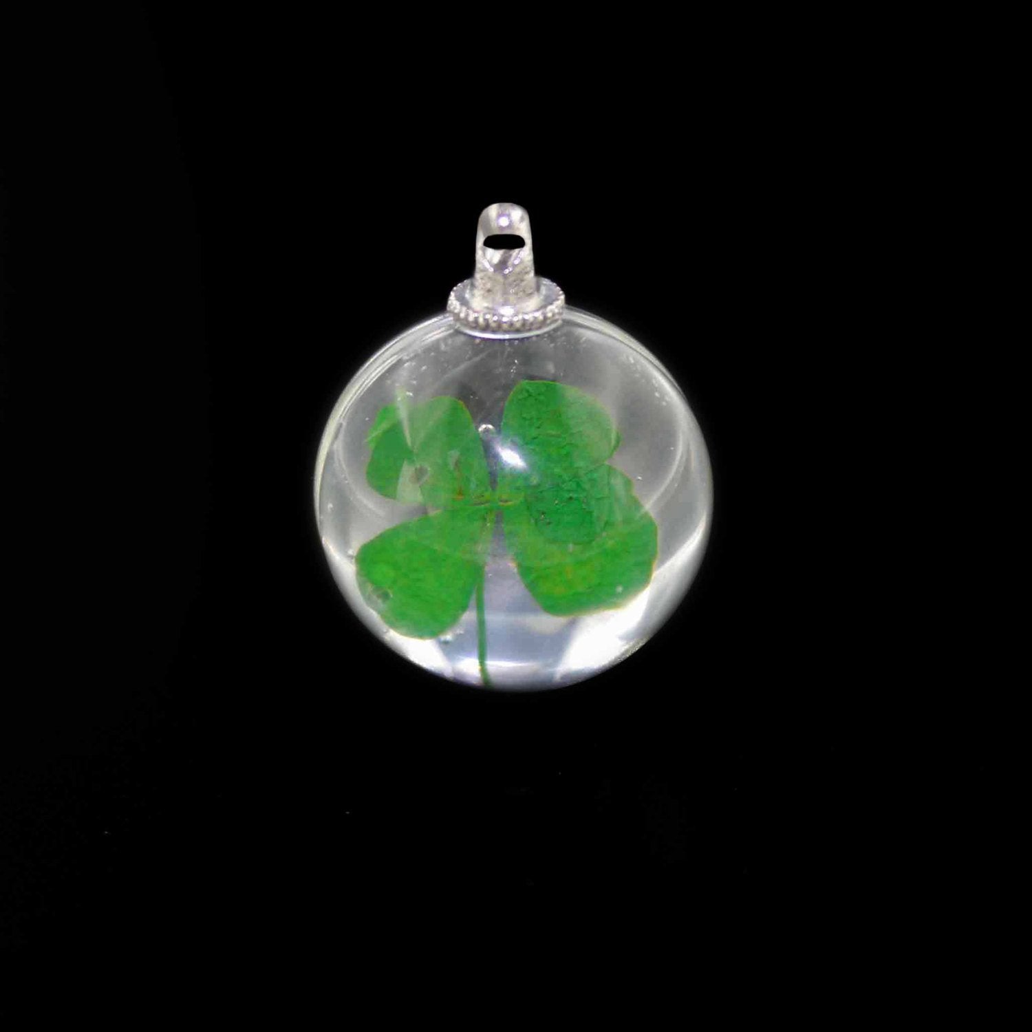 Trèfle Souhait Pendentif Verre Charme - Z249