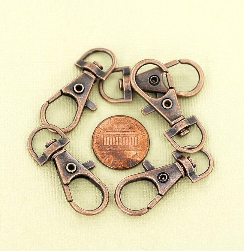 Copper Tone Swivel Lobster Clasps - 35mm x 13mm - 10 Pieces - Z375