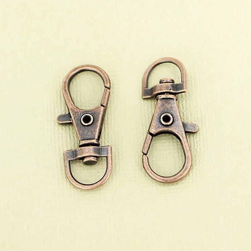 Copper Tone Swivel Lobster Clasps - 35mm x 13mm - 10 Pieces - Z375