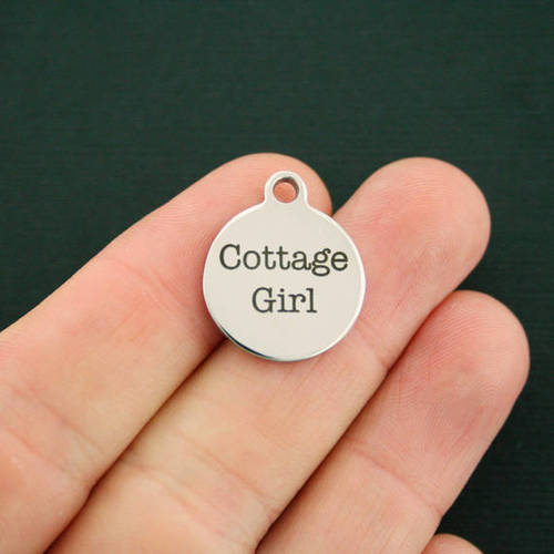 Cottage Girl Stainless Steel Charms - BFS001-2449