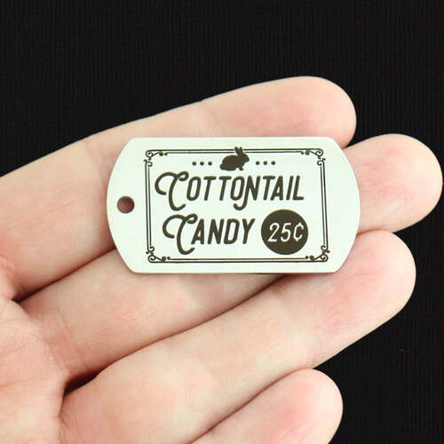 Cottentail Candy Stainless Steel Dog Tag Charms - BFS024-7857