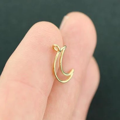 Crescent Moon Gold Filled Charm 2 Sided - GC999
