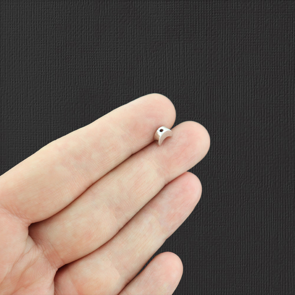 Perles en laiton entretoise croissant de lune 5,4 mm x 6,9 mm - ton argent - 4 perles - SC4476