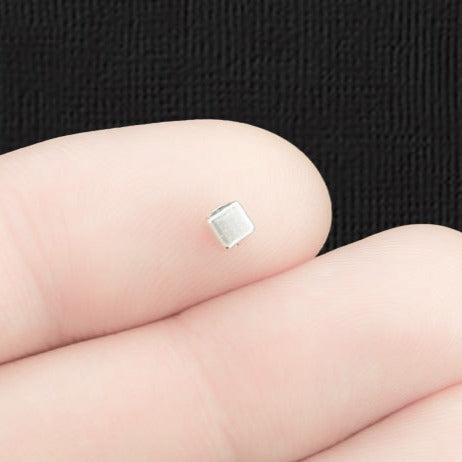 Cube Spacer Beads 3mm x 3mm - Ton argent antique - 50 Perles - SC1944