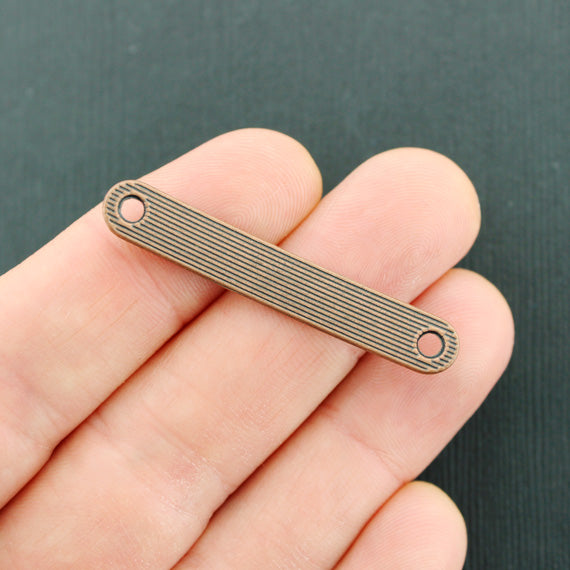 Curved Connector Stamping Blanks - Copper Tone - 44.5mm x 7mm - 10 Tags - Z974