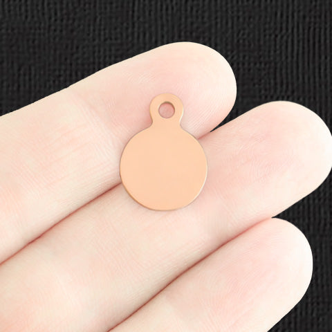 Custom Stainless Steel 13mm Round Charm with Loop - Personalized