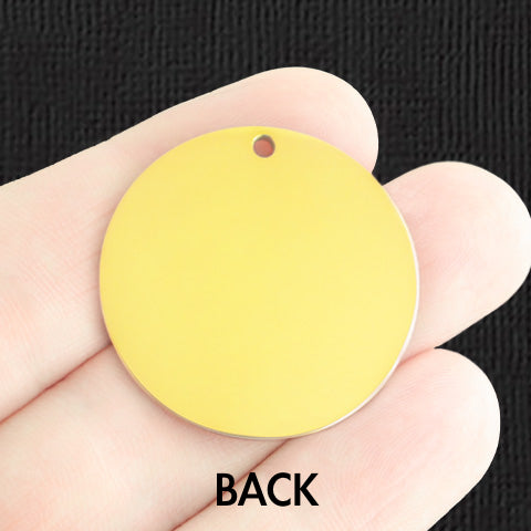 Custom Stainless Steel 30mm Round Charm - Personalized - Double Sided