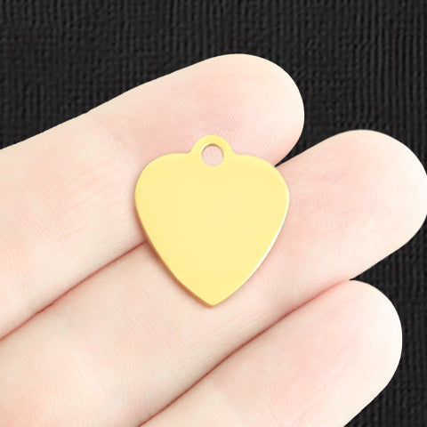 Custom Stainless Steel Heart Charm - Personalized