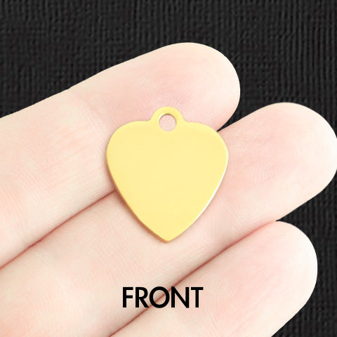 Custom Stainless Steel Heart Charm - Personalized - Double Sided