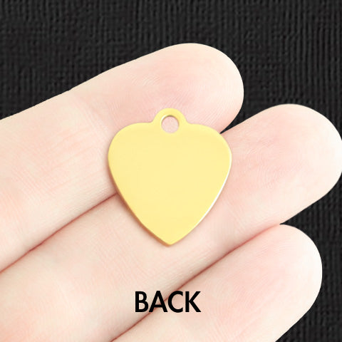 Custom Stainless Steel Heart Charm - Personalized - Double Sided