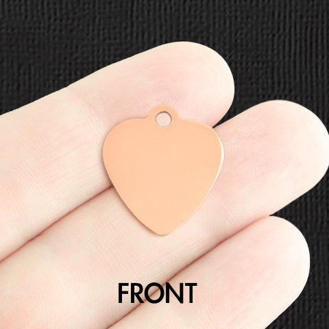 Custom Stainless Steel Heart Charm - Personalized - Double Sided