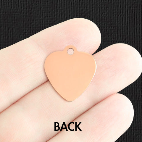 Custom Stainless Steel Heart Charm - Personalized - Double Sided