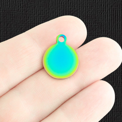 Petit Charm Rond en Acier Inoxydable Personnalisé - Personnalisé