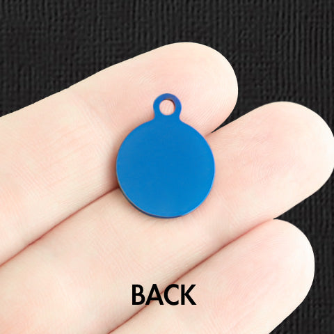 Custom Stainless Steel Small Round Charm - Personalized - Double Sided