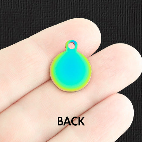 Custom Stainless Steel Small Round Charm - Personalized - Double Sided