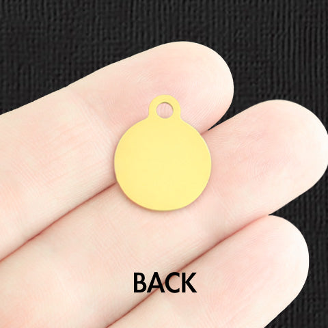 Custom Stainless Steel Small Round Charm - Personalized - Double Sided