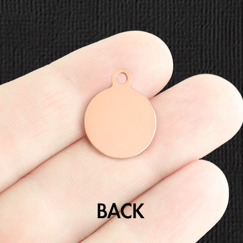 Custom Stainless Steel Small Round Charm - Personalized - Double Sided