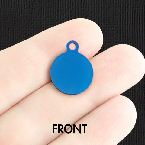 Custom Stainless Steel Small Round Charm - Personalized - Double Sided