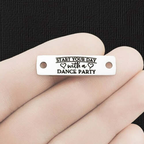 Dance Party Stainless Steel Connector Charms - Start your day with a - BFS016-7466