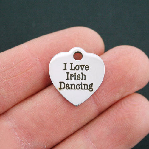 Dance Stainless Steel Charms - I love Irish dancing - BFS011-0195