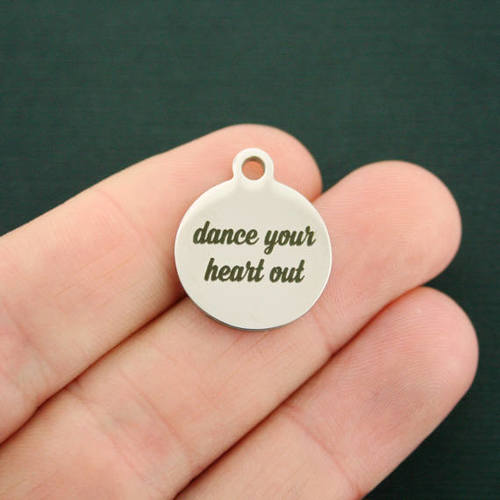 Dance Stainless Steel Charms - your heart out - BFS001-1578