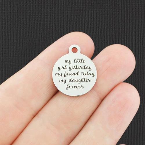 Daughter Forever Stainless Steel Charms - Ma petite fille hier, mon amie aujourd'hui, ma - BFS001-1638