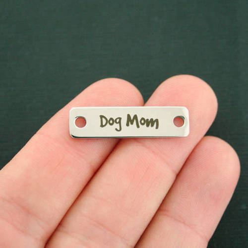 Dog Mom Stainless Steel Connector Charms - BFS016-7336