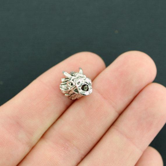 Dragon Spacer Beads 17mm x 11mm - Silver Tone - 4 Beads - SC222