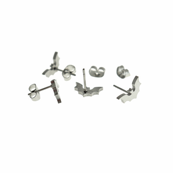 Stainless Steel Earrings - Bat Studs - 11mm - 2 Pieces 1 Pair - ER899