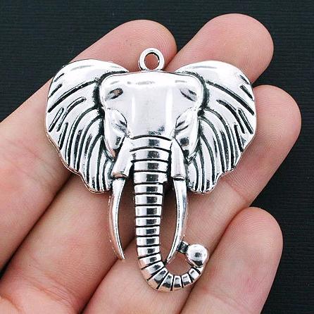 Elephant Antique Silver Tone Charm - SC4326