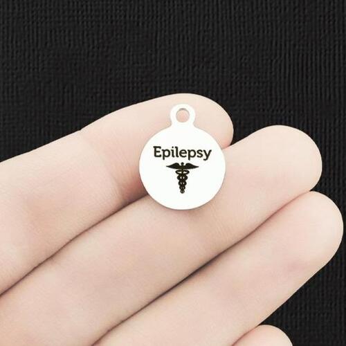 Epilepsy Stainless Steel Small Round Charms - BFS002-6449