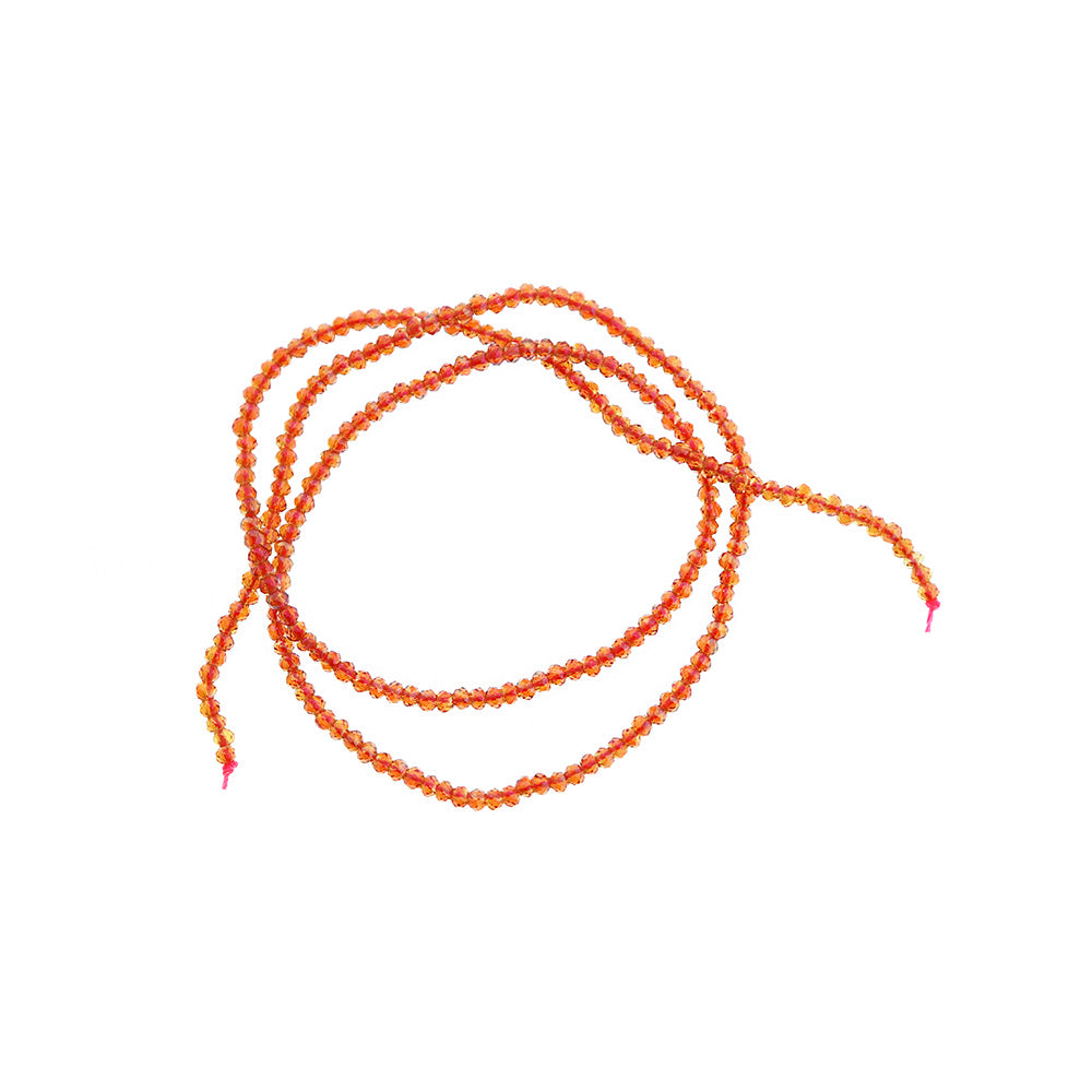Faceted Glass Beads 2mm x 1mm - Electroplated Sunset Orange - 1 Strand 235 Beads - BD2651