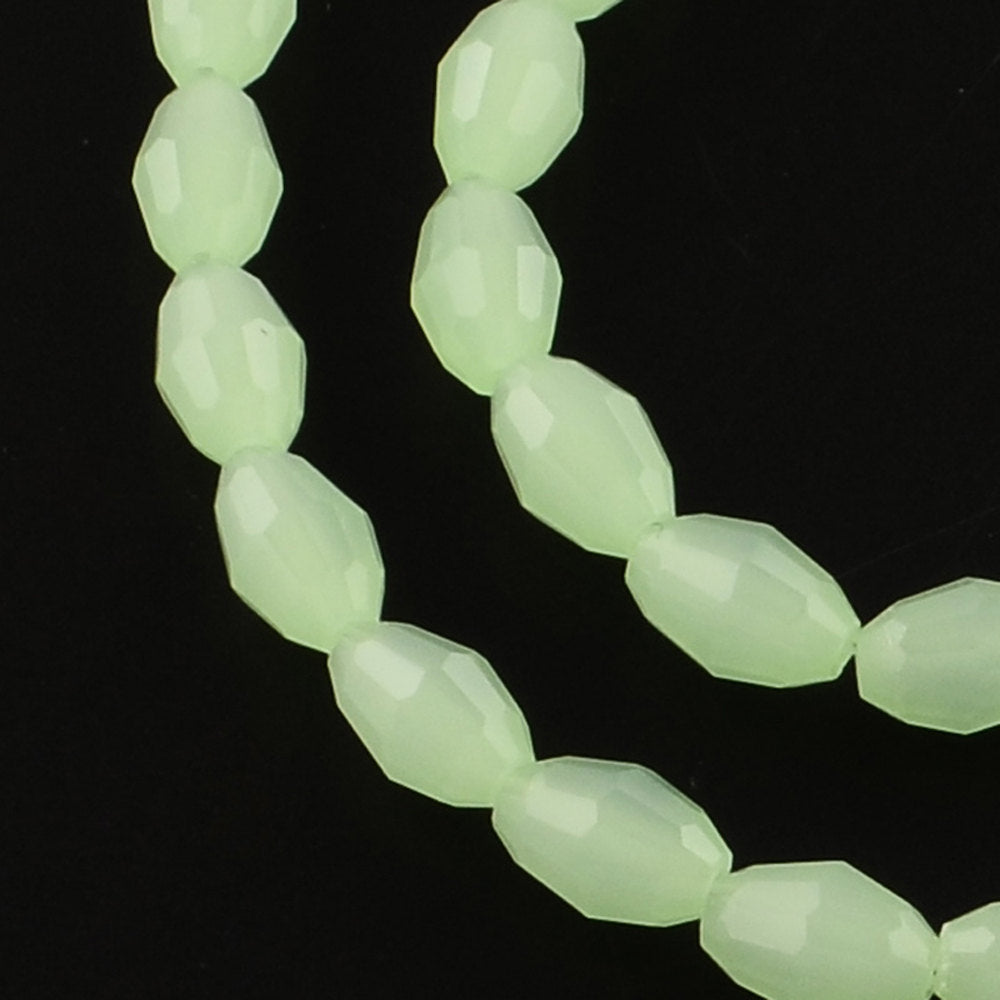 Faceted Glass Beads 6mm x 4mm - Mint Green - 1 Strand 72 Beads - BD1059