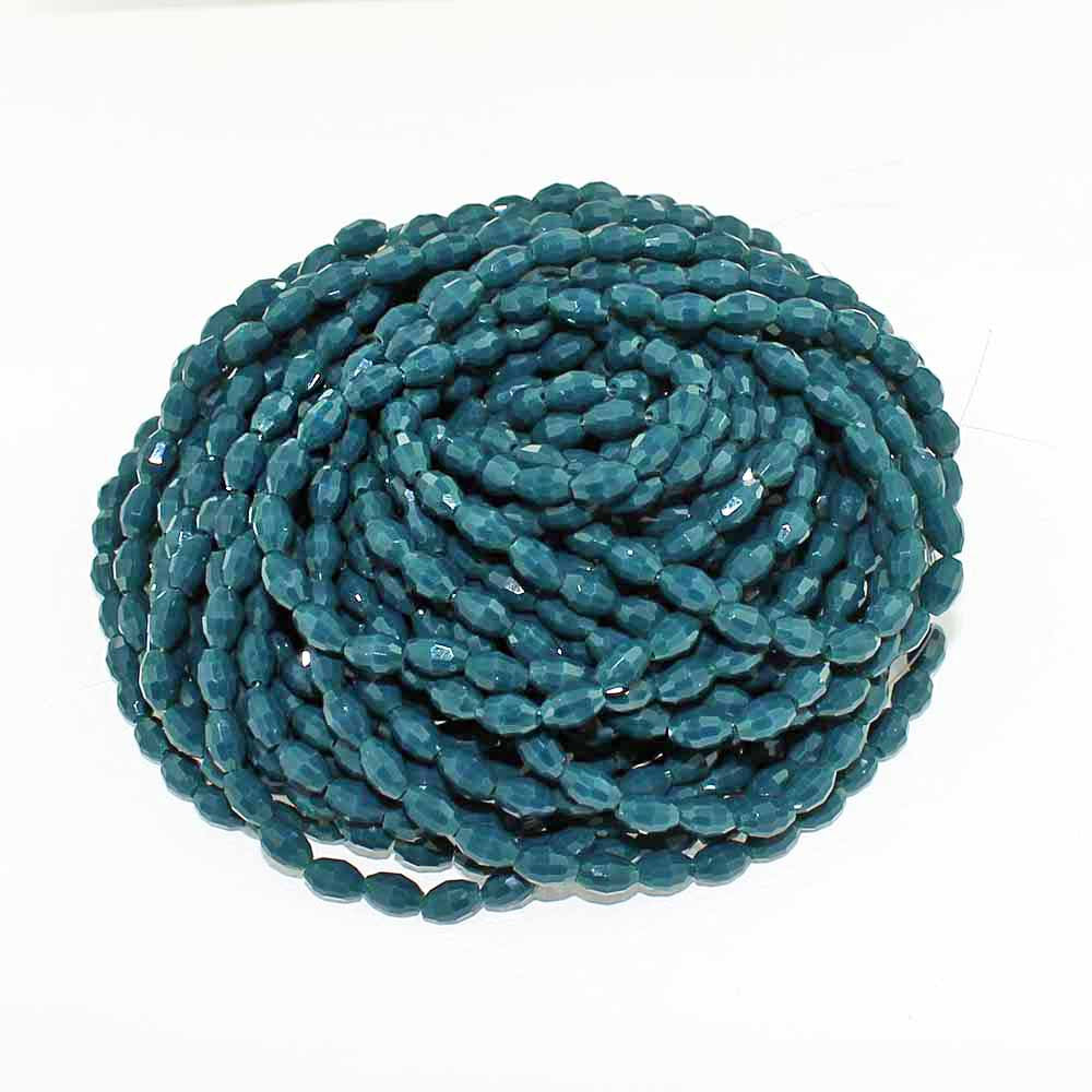 Perles de Verre à Facettes 6mm x 4mm - Bleu Ardoise - 1 Rang 72 Perles - BD1055