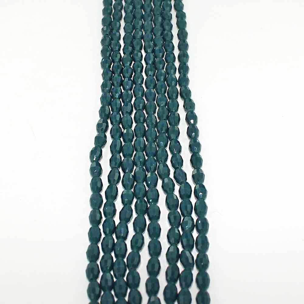 Perles de Verre à Facettes 6mm x 4mm - Bleu Ardoise - 1 Rang 72 Perles - BD1055