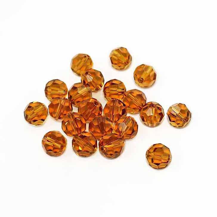 Perles de Verre à Facettes 8mm - Topaze Pierre de Naissance de Novembre - 10 Perles - BD455