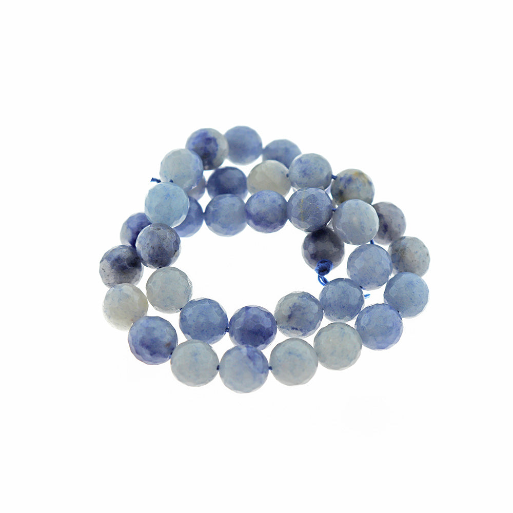Faceted Natural Aventurine Beads 6mm - 10mm - Choose Your Size - Cornflower Blue - 1 Full 15.7" Strand - BD2501