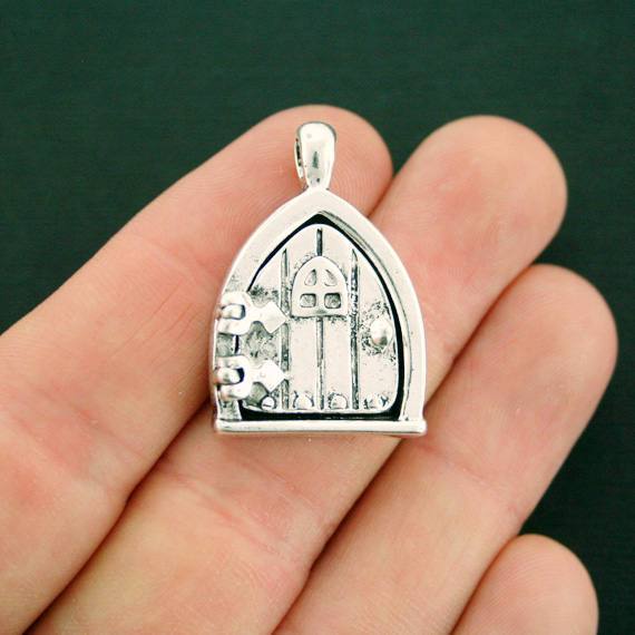 Fairy Door Locket Antique Silver Tone Charms - SC7297