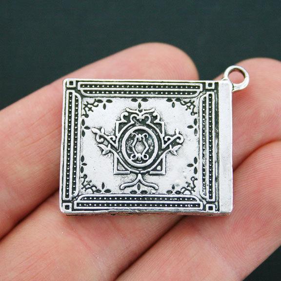 Fairy Tale Book Antique Silver Tone Charms 2 Sided - SC4022