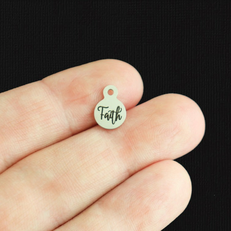 Faith Stainless Steel 8mm Loop Charms - BFS004-7998