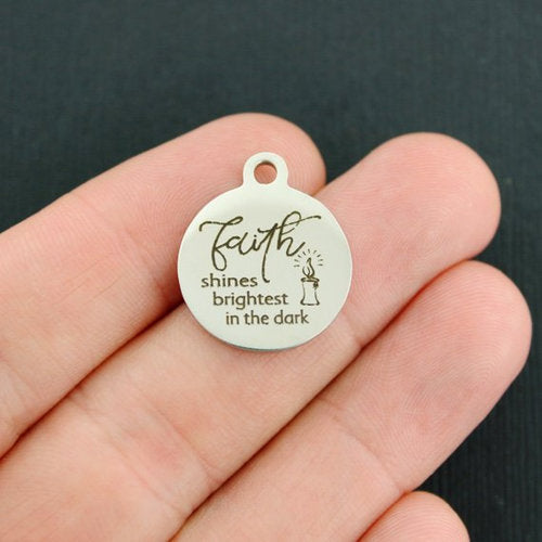 Faith Stainless Steel Charms - shines brightest in the dark - BFS001-4056