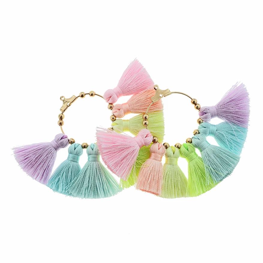 Fan Tassel - Doré et Pastels Fluo - 1 Pièce - Z1116